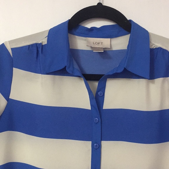 Loft Striped Women’s Blouse Nautical - Picture 4 of 6